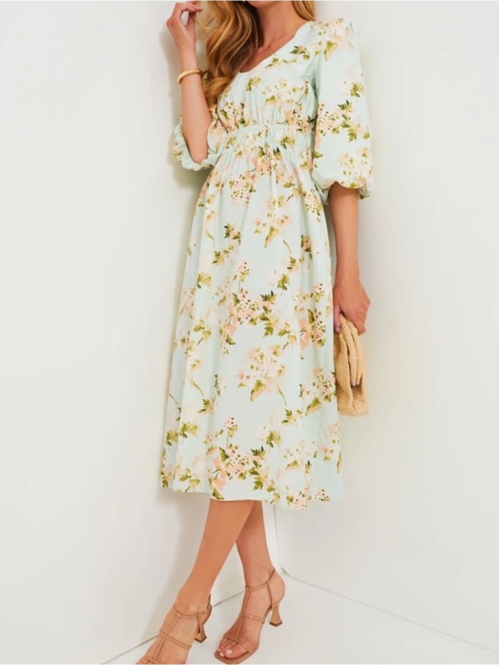 Tuckernuck Pastel Blue Floral Midi Dress
